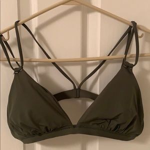 Army green triangle bikini top
